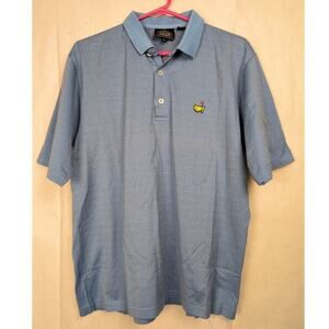 Clubhouse Collection Masters blue polo shirt Size Med Golf Resort Preppy
